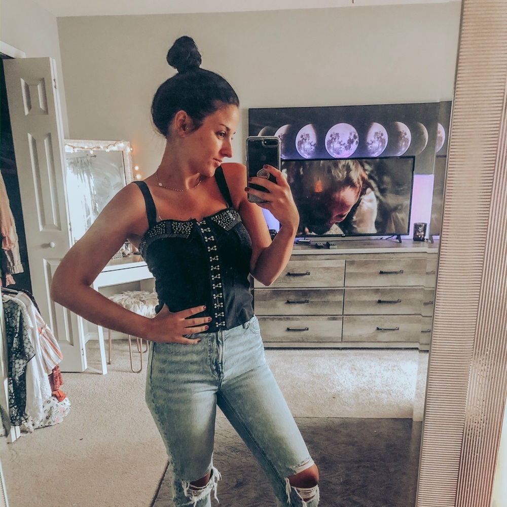 Free People hook + clasp corset top